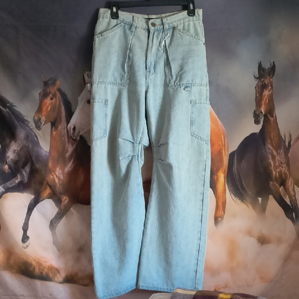 Lioness Relaxed Light Blue Denim Carpenter Jeans - Women's